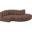 Meridian Furniture Arc Brown Vegan Leather Modular Sectional