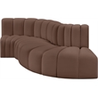 Meridian Furniture Arc Brown Vegan Leather Modular Sectional