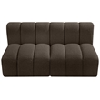 Meridian Furniture Arc Brown Boucle Fabric Modular Sectional