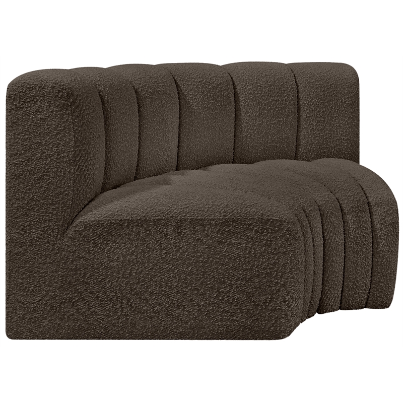 Meridian Furniture Arc Brown Boucle Fabric Modular Sectional