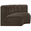 Meridian Furniture Arc Brown Boucle Fabric Modular Sectional