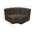 Meridian Furniture Arc Brown Boucle Fabric Modular Sectional