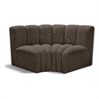 Meridian Furniture Arc Brown Boucle Fabric Modular Sectional