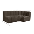 Meridian Furniture Arc Brown Boucle Fabric Modular Sectional