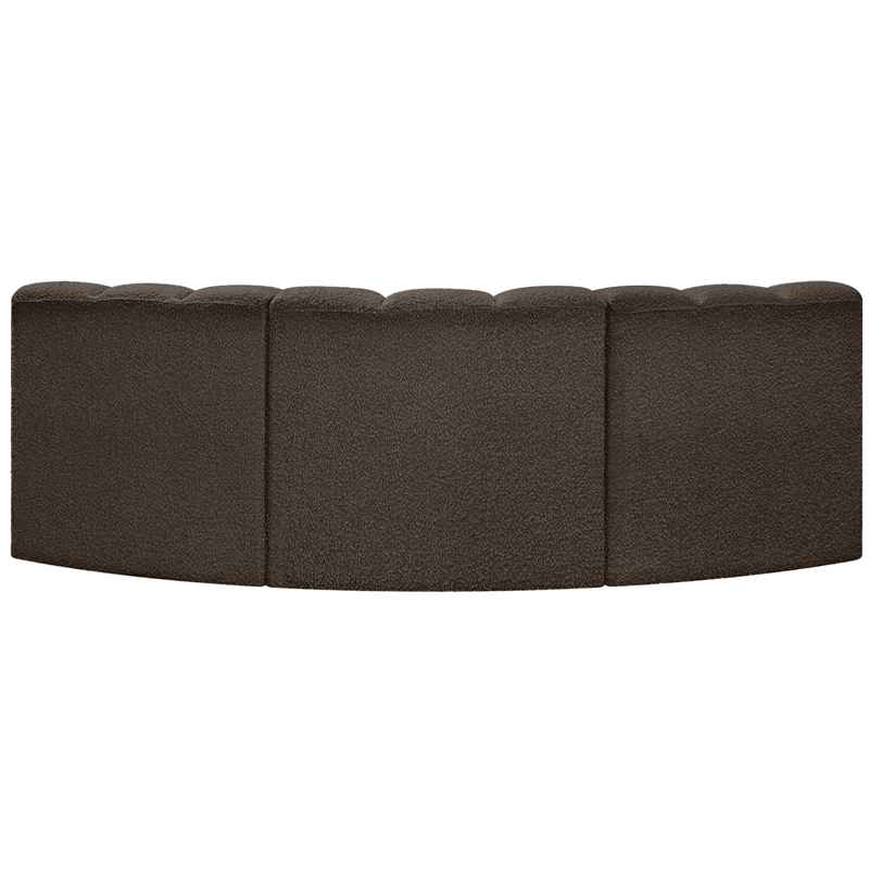 Meridian Furniture Arc Brown Boucle Fabric Modular Sectional