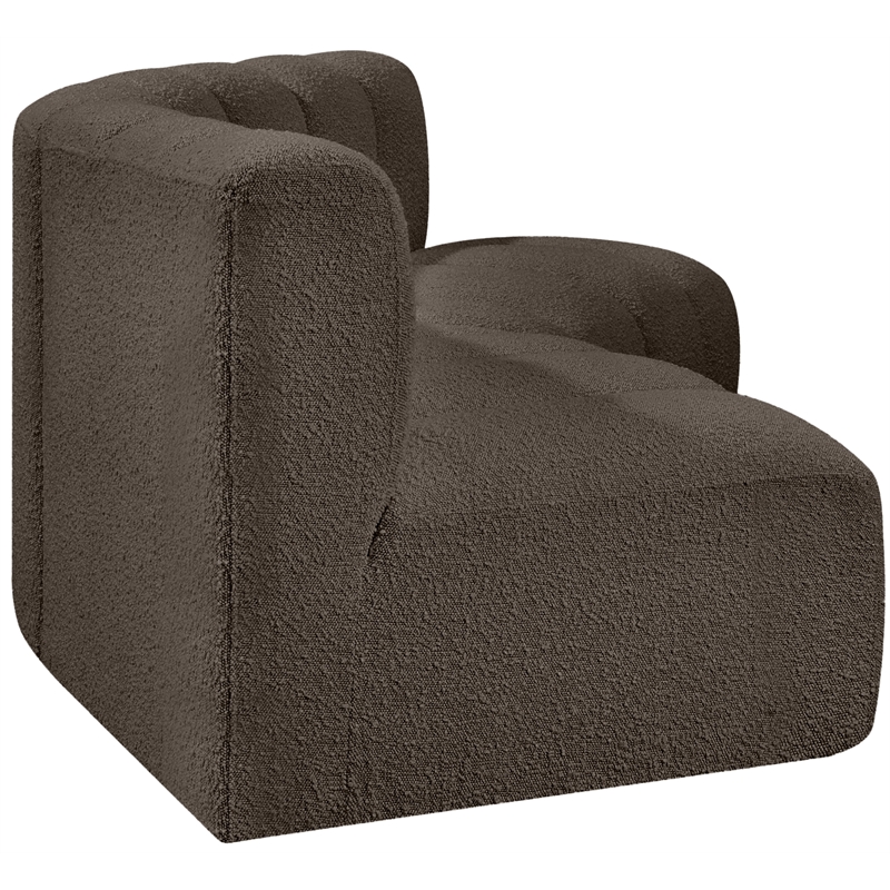 Meridian Furniture Arc Brown Boucle Fabric Modular Sectional