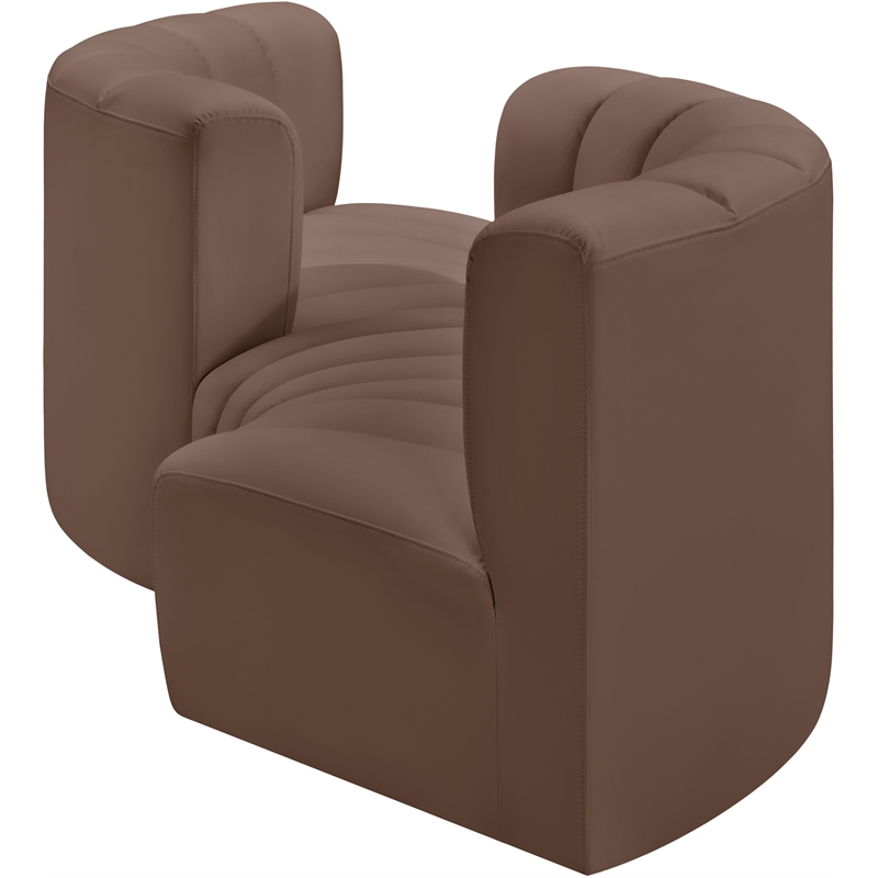Meridian Furniture Arc Brown Vegan Leather Modular Sectional