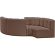 Meridian Furniture Arc Brown Vegan Leather Modular Sectional