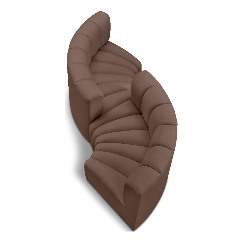 Meridian Furniture Arc Brown Vegan Leather Modular Sectional