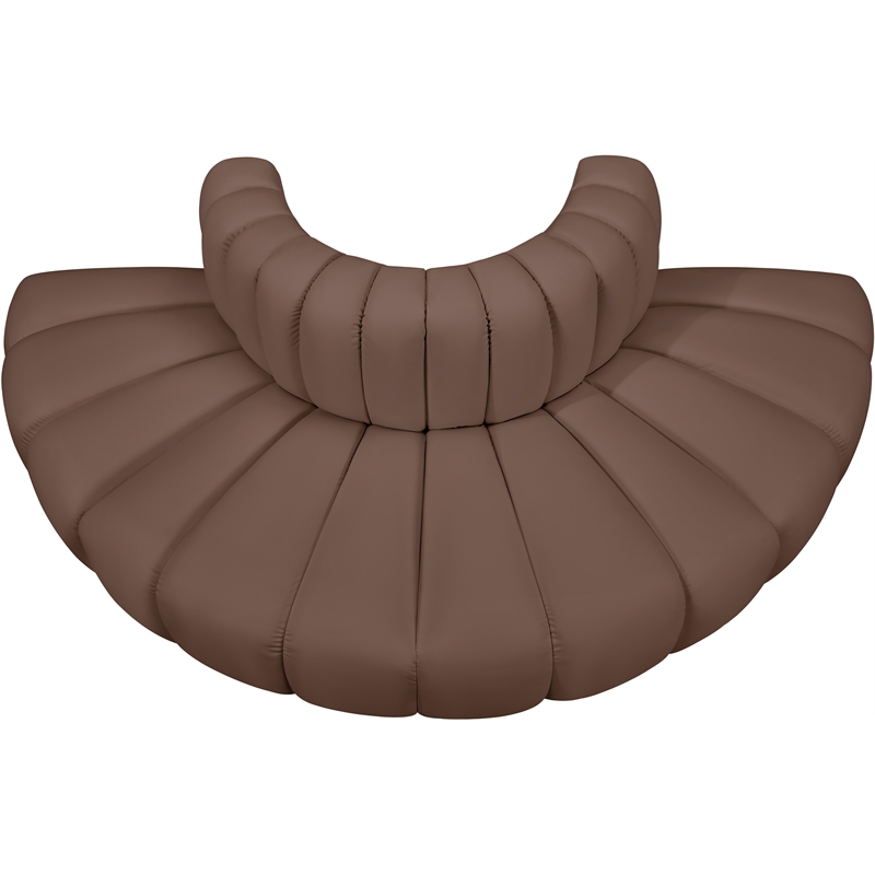 Meridian Furniture Arc Brown Vegan Leather Modular Sectional