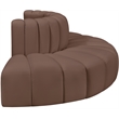 Meridian Furniture Arc Brown Vegan Leather Modular Sectional
