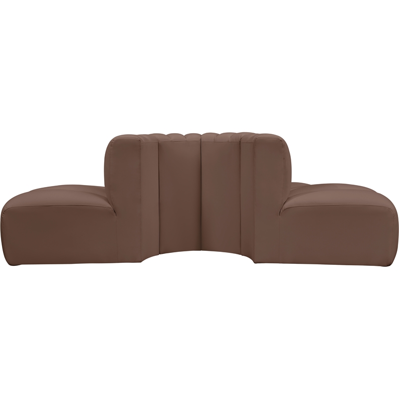 Meridian Furniture Arc Brown Vegan Leather Modular Sectional