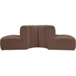 Meridian Furniture Arc Brown Vegan Leather Modular Sectional