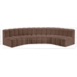 Meridian Furniture Arc Brown Vegan Leather Modular Sectional