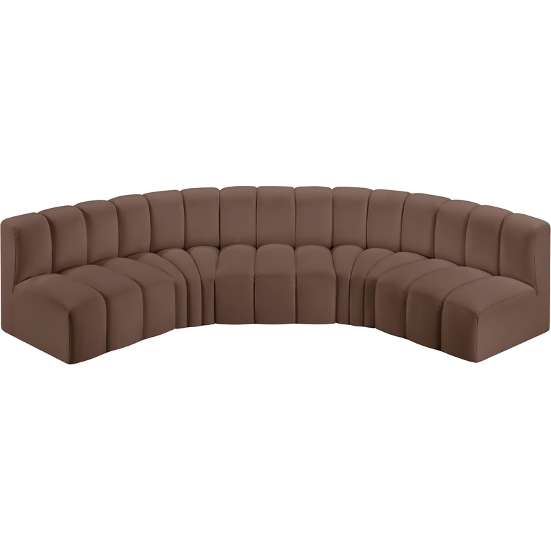 Meridian Furniture Arc Brown Vegan Leather Modular Sectional