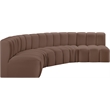 Meridian Furniture Arc Brown Vegan Leather Modular Sectional