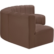 Meridian Furniture Arc Brown Vegan Leather Modular Sectional