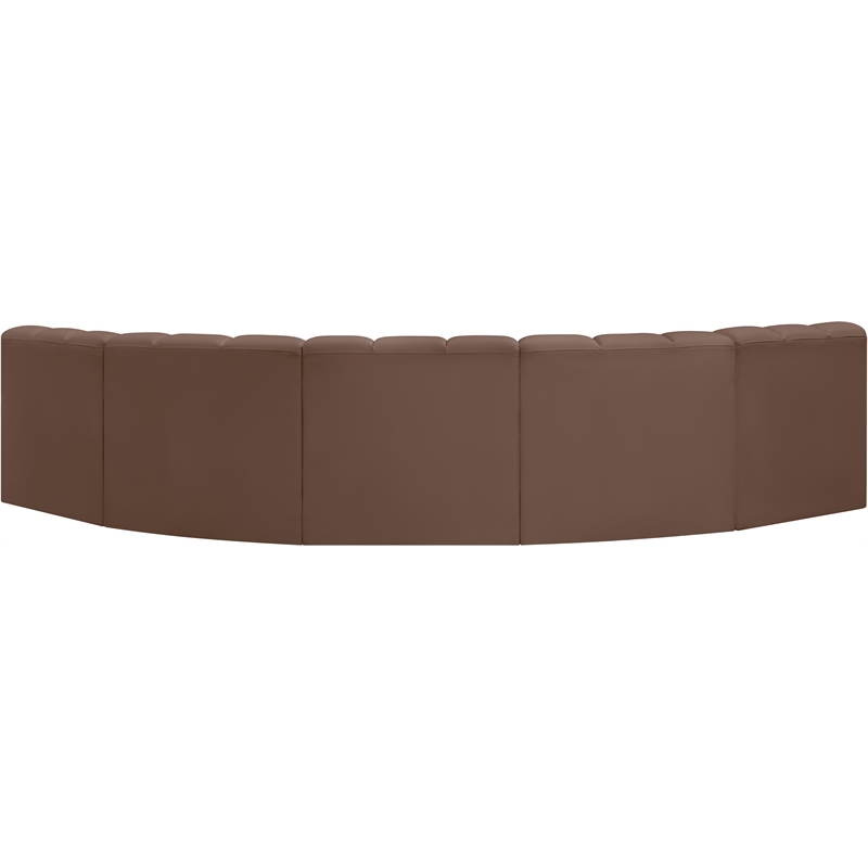 Meridian Furniture Arc Brown Vegan Leather Modular Sectional
