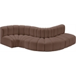 Meridian Furniture Arc Brown Vegan Leather Modular Sectional