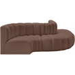 Meridian Furniture Arc Brown Vegan Leather Modular Sectional