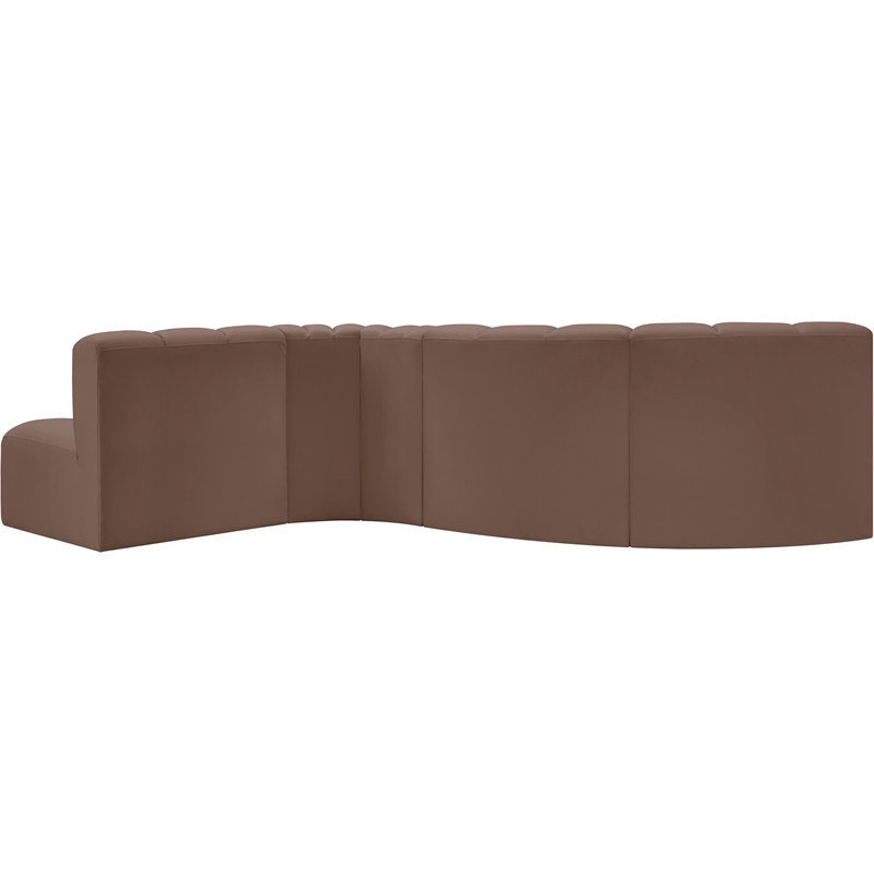 Meridian Furniture Arc Brown Vegan Leather Modular Sectional
