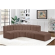 Meridian Furniture Arc Brown Vegan Leather Modular Sectional