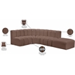 Meridian Furniture Arc Brown Vegan Leather Modular Sectional