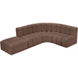 Meridian Furniture Arc Brown Vegan Leather Modular Sectional
