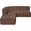 Meridian Furniture Arc Brown Vegan Leather Modular Sectional