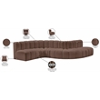 Meridian Furniture Arc Brown Vegan Leather Modular Sectional