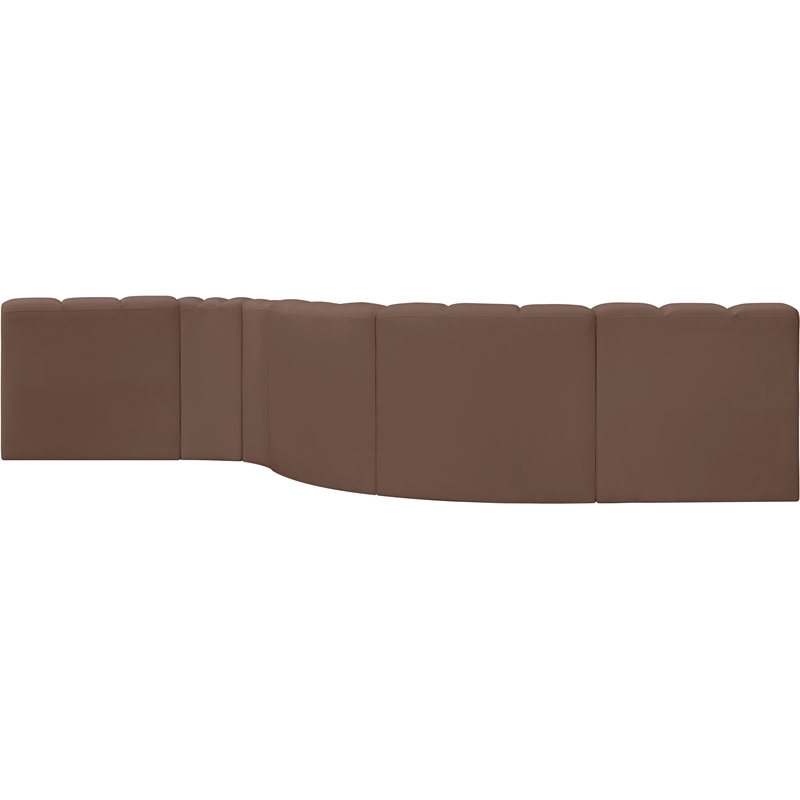 Meridian Furniture Arc Brown Vegan Leather Modular Sectional