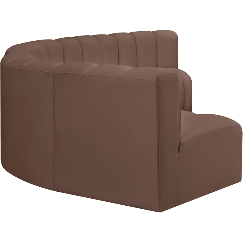 Meridian Furniture Arc Brown Vegan Leather Modular Sectional