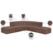 Meridian Furniture Arc Brown Vegan Leather Modular Sectional