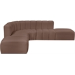 Meridian Furniture Arc Brown Vegan Leather Modular Sectional