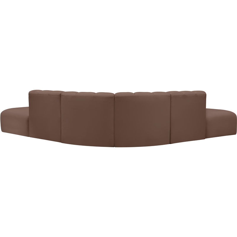 Meridian Furniture Arc Brown Vegan Leather Modular Sectional