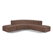 Meridian Furniture Arc Brown Vegan Leather Modular Sectional
