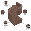 Meridian Furniture Arc Brown Vegan Leather Modular Sectional