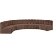 Meridian Furniture Arc Brown Vegan Leather Modular Sectional