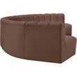 Meridian Furniture Arc Brown Vegan Leather Modular Sectional
