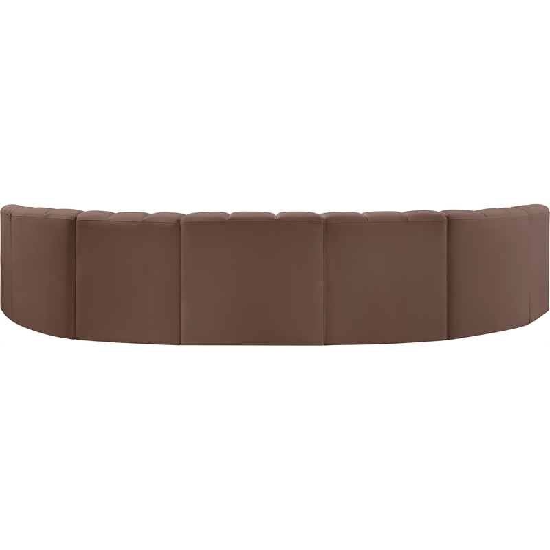 Meridian Furniture Arc Brown Vegan Leather Modular Sectional