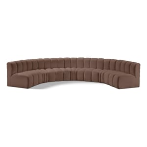 Meridian Furniture Arc Brown Vegan Leather Modular Sectional