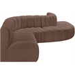 Meridian Furniture Arc Brown Vegan Leather Modular Sectional