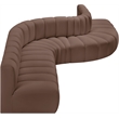 Meridian Furniture Arc Brown Vegan Leather Modular Sectional