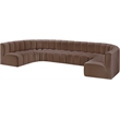 Meridian Furniture Arc Brown Vegan Leather Modular Sectional