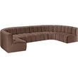 Meridian Furniture Arc Brown Vegan Leather Modular Sectional
