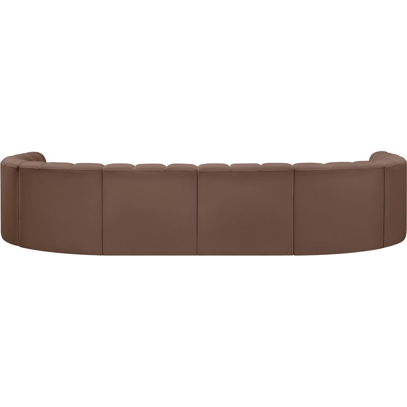Meridian Furniture Arc Brown Vegan Leather Modular Sectional