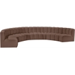 Meridian Furniture Arc Brown Vegan Leather Modular Sectional
