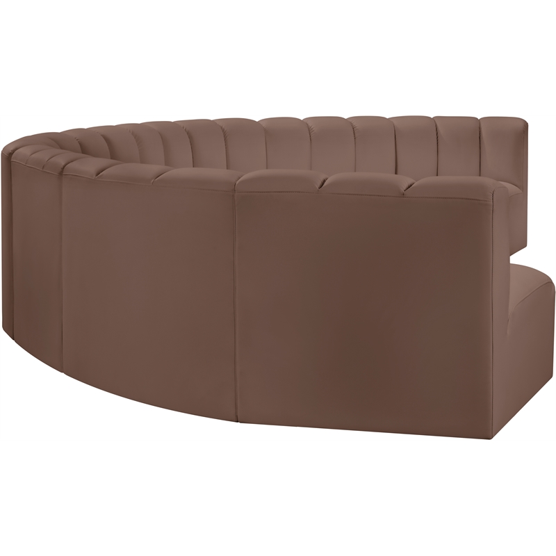 Meridian Furniture Arc Brown Vegan Leather Modular Sectional