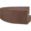 Meridian Furniture Arc Brown Vegan Leather Modular Sectional