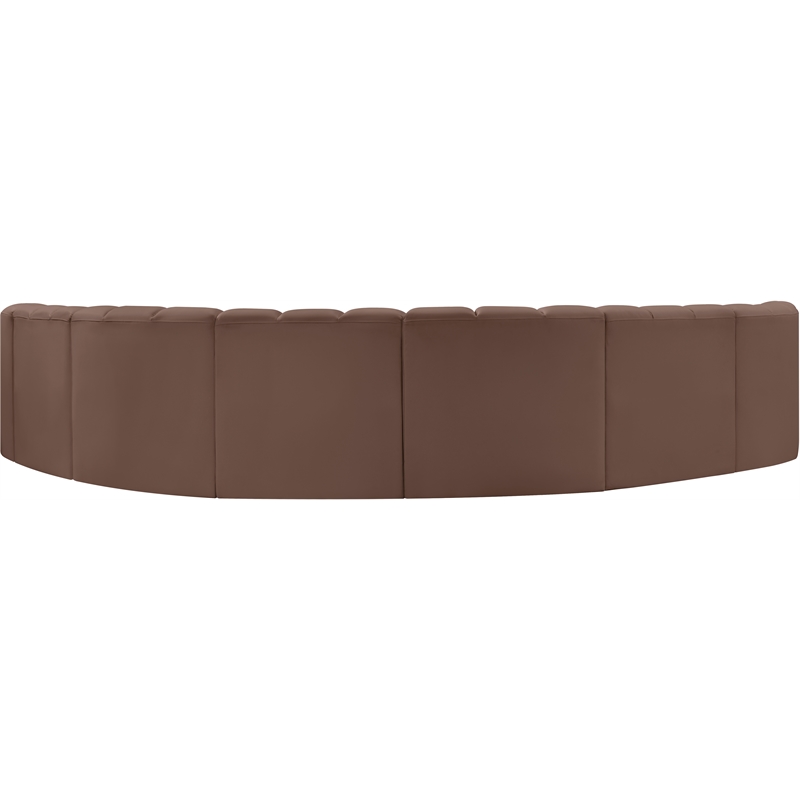 Meridian Furniture Arc Brown Vegan Leather Modular Sectional
